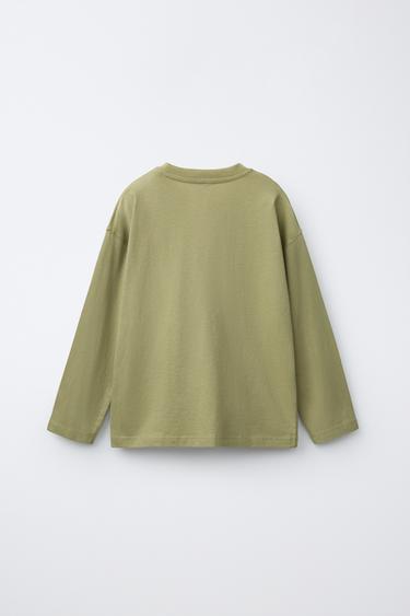 TEXT PRINT T-SHIRT — Khaki 2