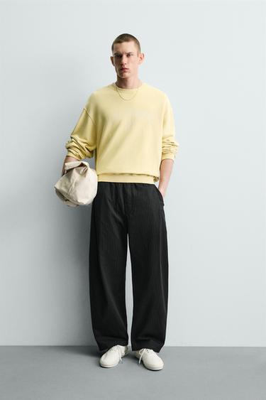 Zara BALLOON FIT PANTALONE SA NABORIMA – prugasto