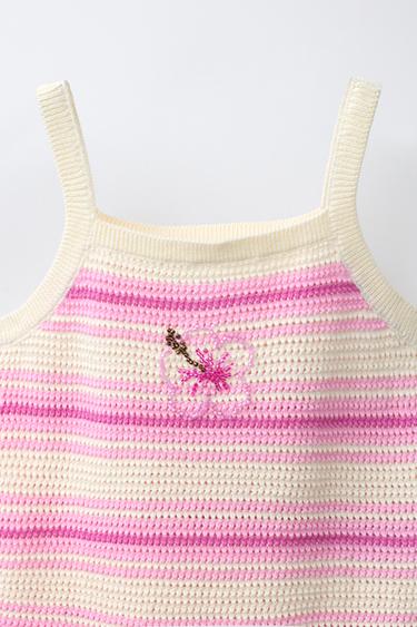 HIBISCUS STRIPED KNIT TOP - Pinks by Zara - Image 2
