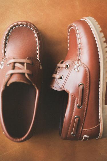 Zara LEATHER DECK SHOES - Brown - Image 0