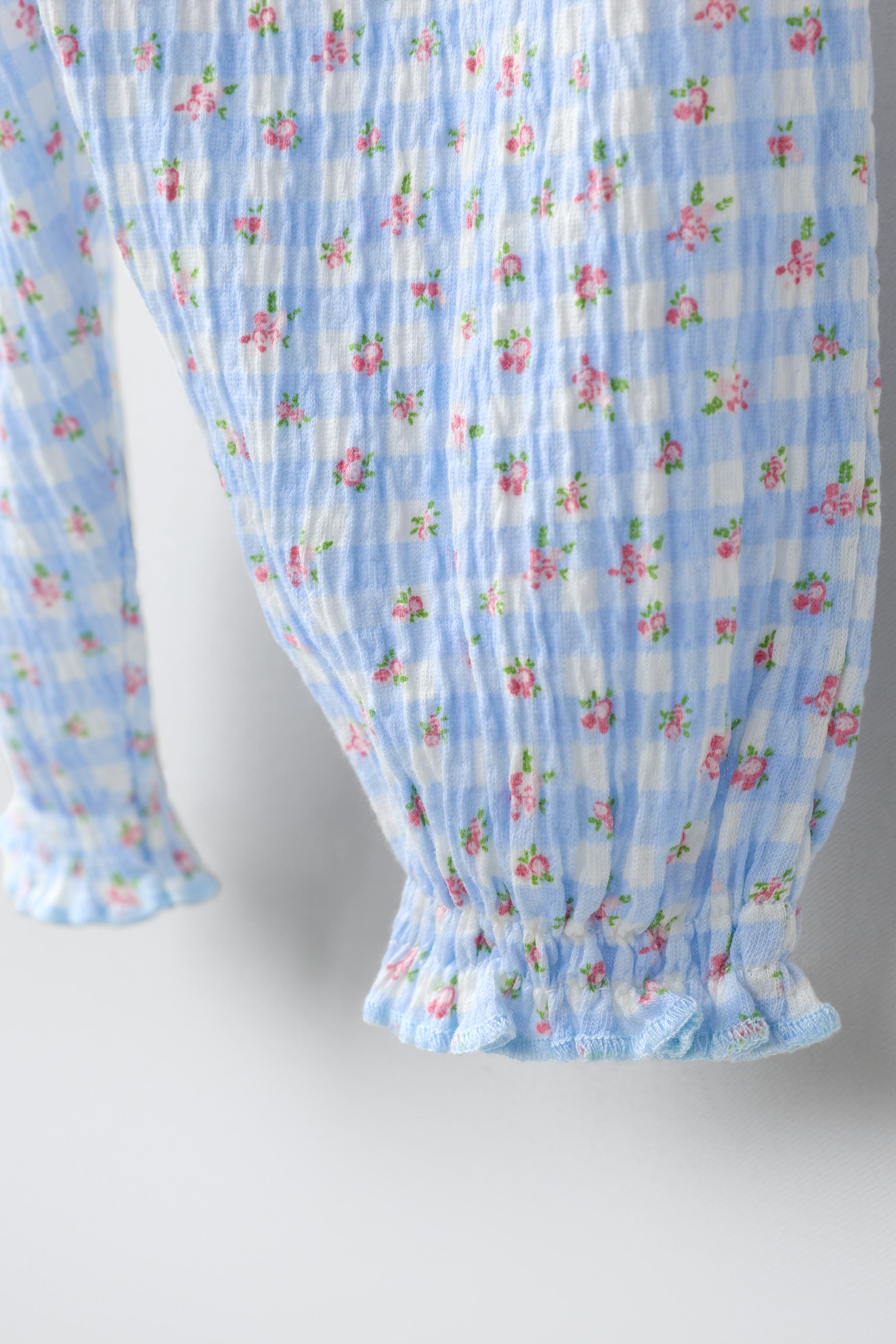Детские брюки Zara FLORAL AND PLAID BLOOMER PANTS — фото 4