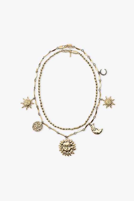 SADA 2 NÁHRDELNĺKŮ SLUNCE MĚSĺC - Zlatá od Zara - Obrázek 1