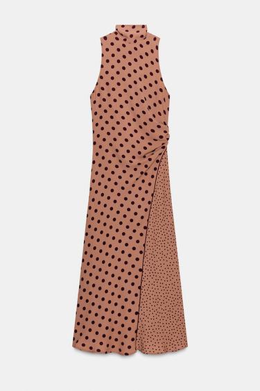 POLKA DOT MIDI DRESS WITH BOW - Toffee by Zara - Image 4