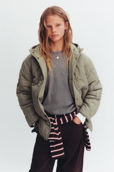 LIGHTWEIGHT LONG PUFFER JACKET - Green by Zara