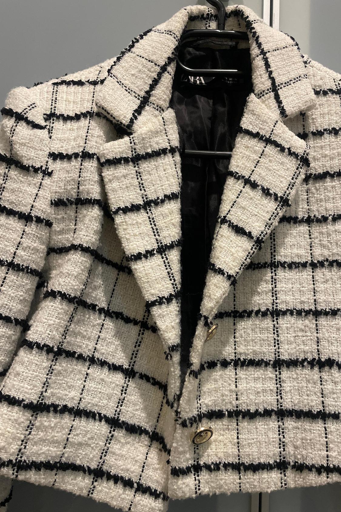 CROPPED CHECKED BLAZER - Image 3