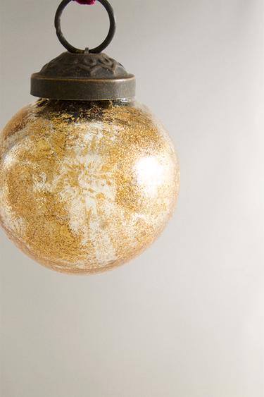 SET OF MINI BAUBLE CHRISTMAS TREE DECORATIONS (SET OF 3) - Golden by Zara - Image 3