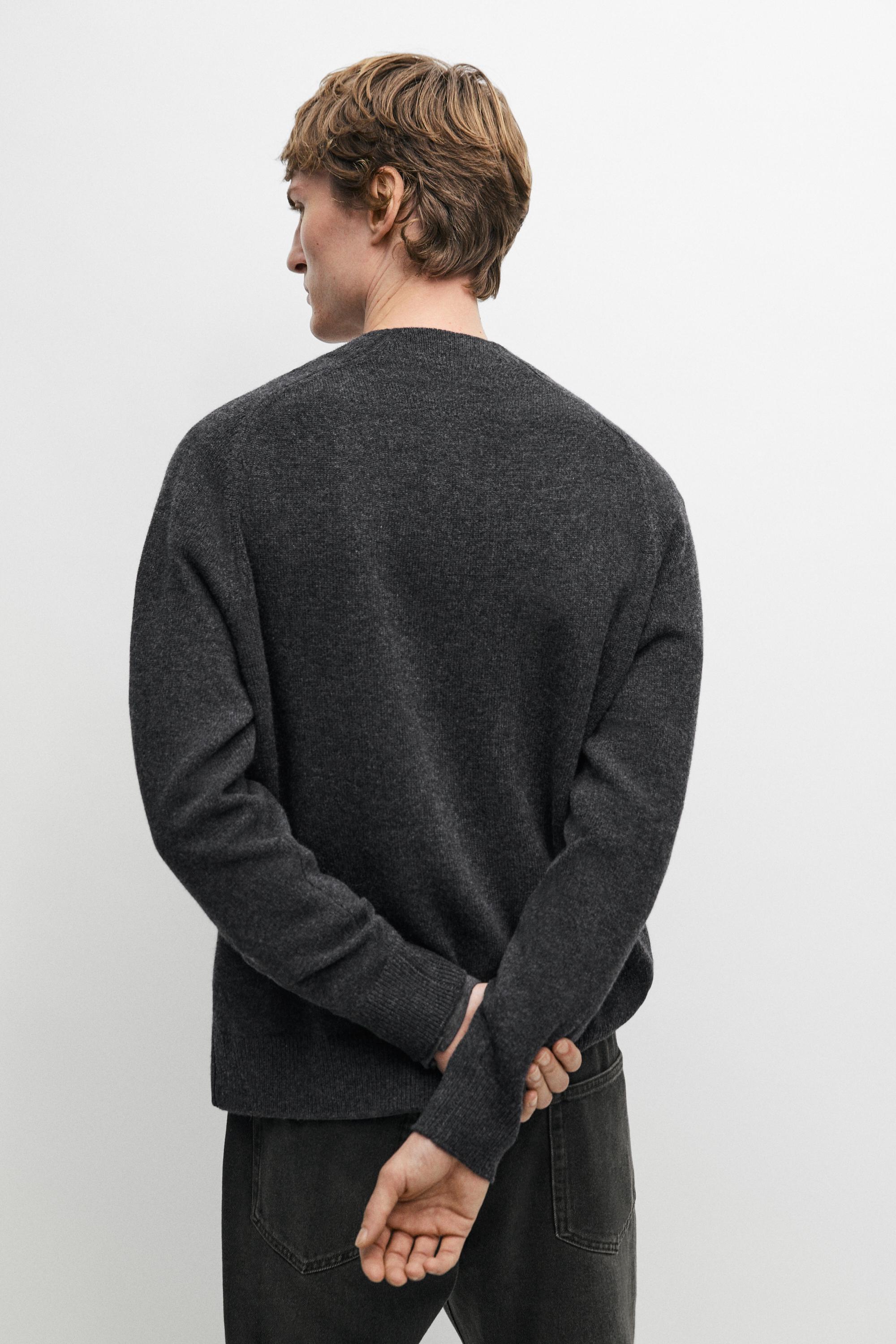 Cardigan en maille à col montant, mélange laine