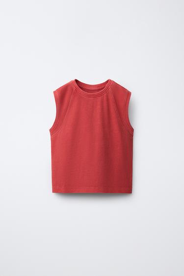 PLAIN SLEEVELESS TOP - Red by Zara