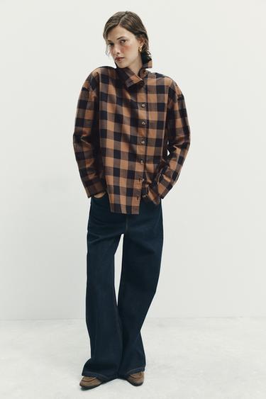 JEANS ZW COLLECTION PERNA LARGA CINTURA ALTA - Azul da Zara