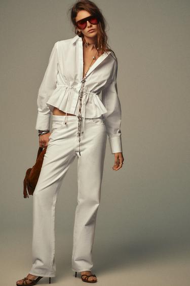 TOPSTITCHED POPLIN SHIRT - White by Zara - Image 0