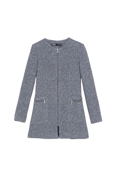 ZIP-UP PLUSH FROCK COAT