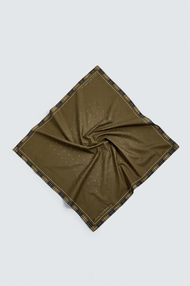 BANDANA MED GEOMETRISK PRINT - Kaki fra Zara