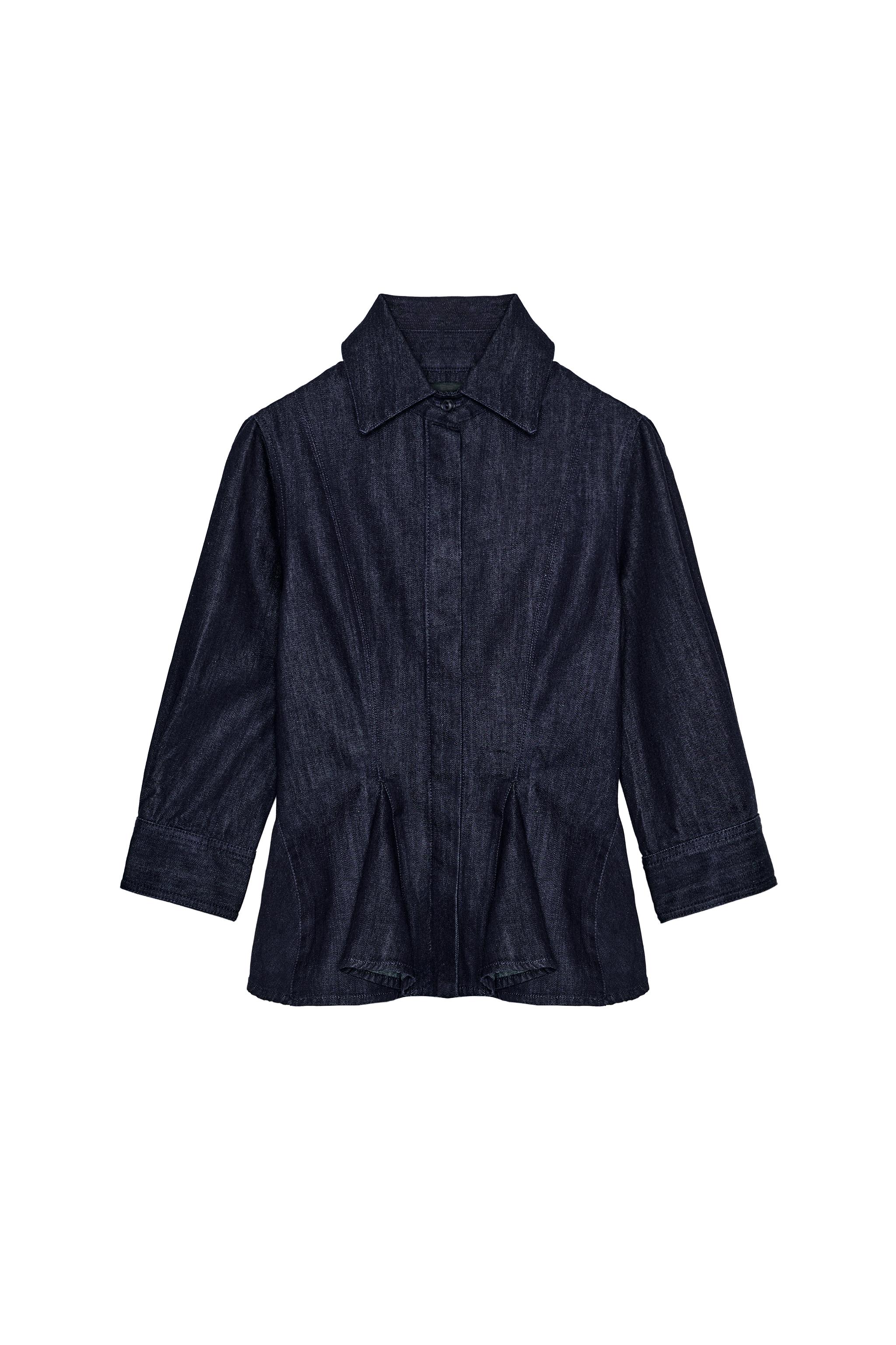 ZW COLLECTION DENIM PEPLUM SHIRT - Blue | ZARA South Africa