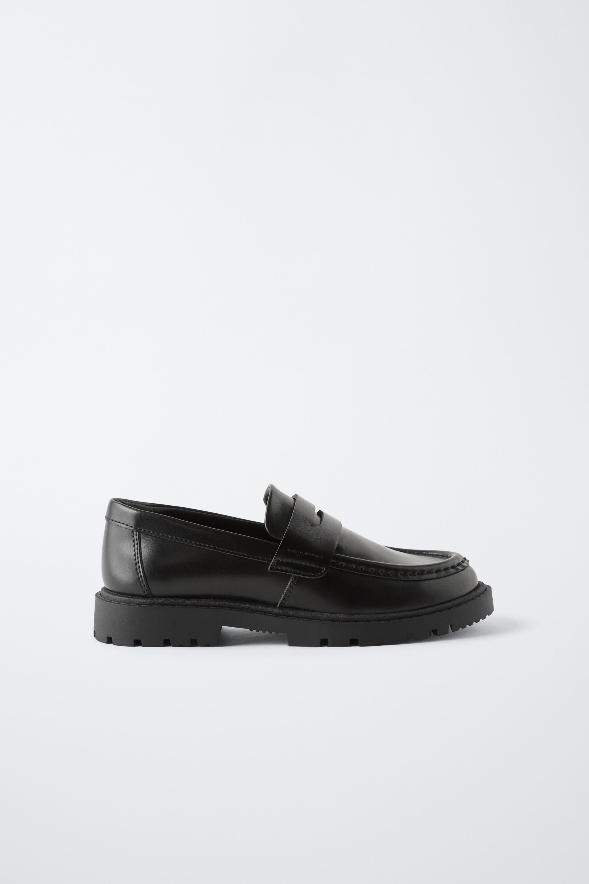 美品』ZARA ザラ コインローファー 厚底 ビブラムソール ブラック - メルカリ
