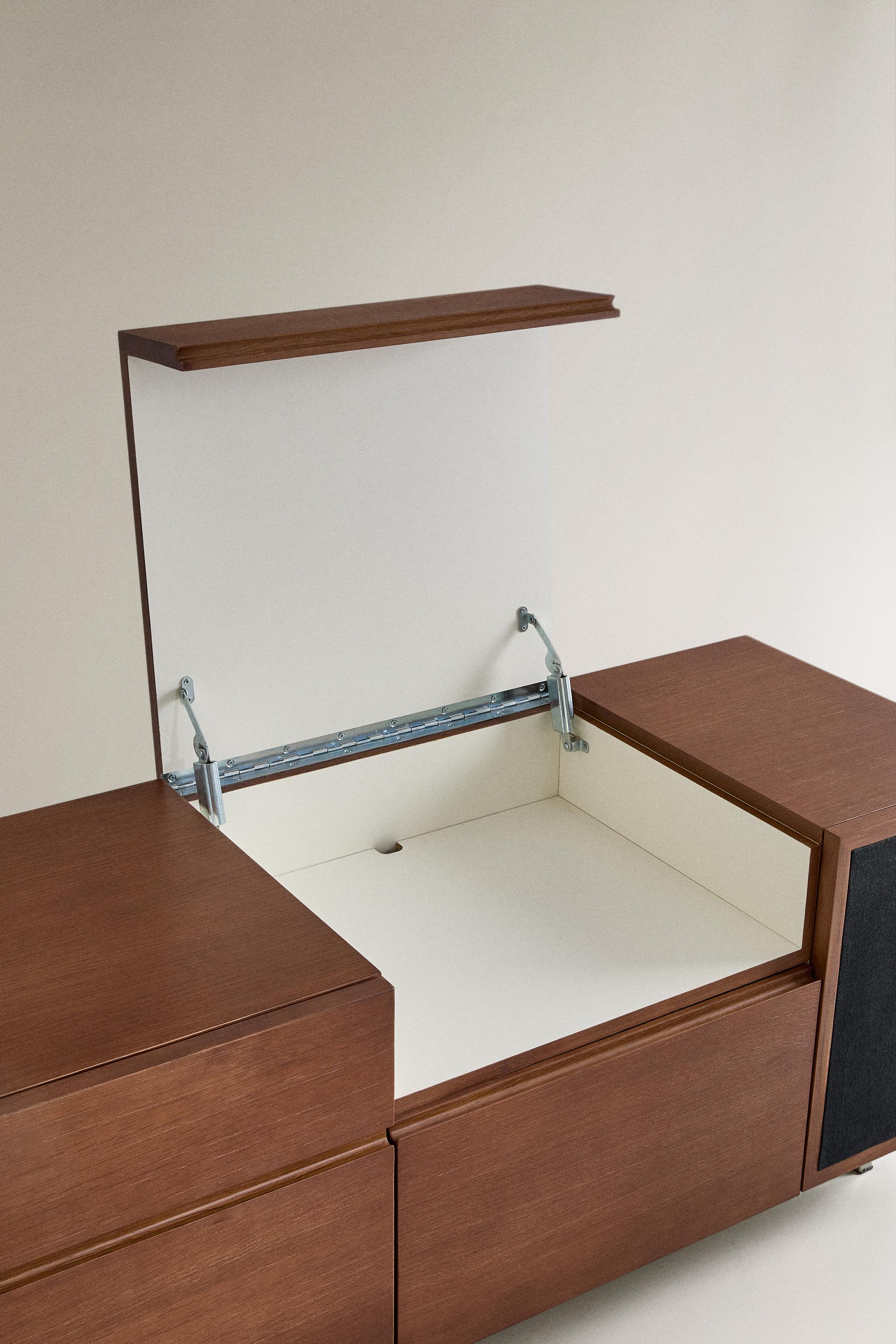 Oak Storage Cabinet with Mesh Design - Stylish & Functional