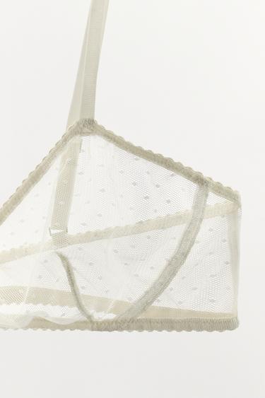 SOUTIEN-GORGE EN MESH À POIS - Écru de Zara - Image 5