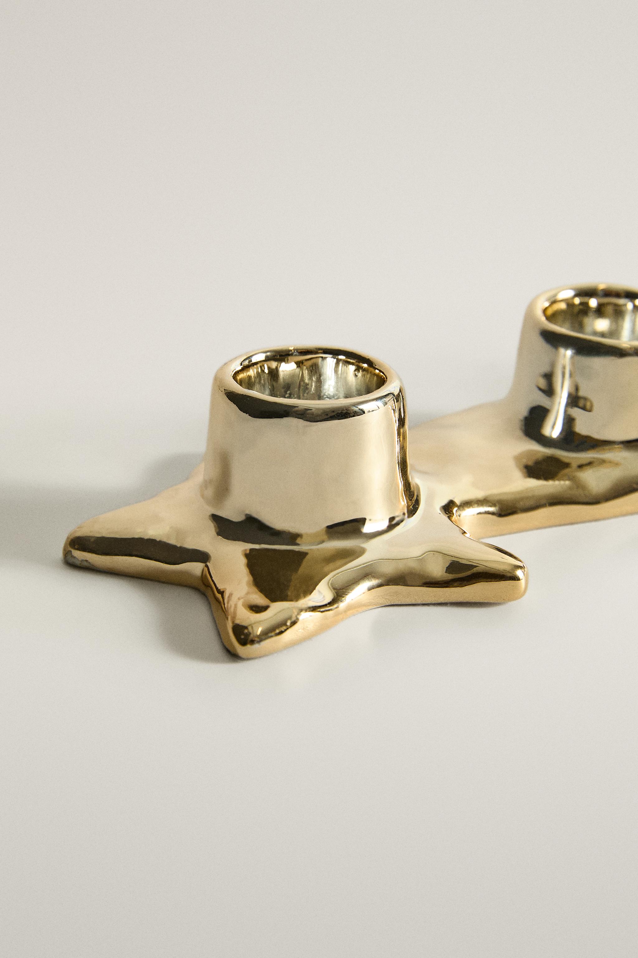 SHOOTING STAR PORCELAIN CANDLESTICK CHRISTMAS
