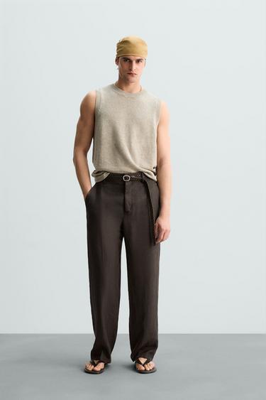 CHALECO PUNTO 100% LINO LIMITED EDITION - Beige claro de Zara - Imagen 0