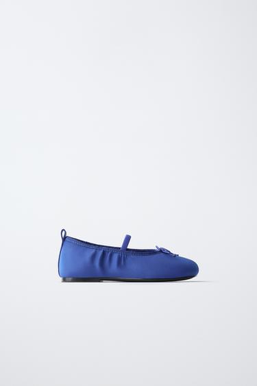 Zara BOW BALLET FLATS - Blue