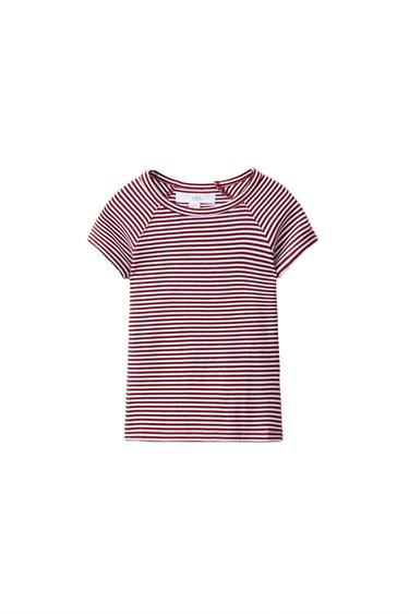 CAMISETA RAYAS CON ALGODÓN Y MODAL - Rayas de Zara