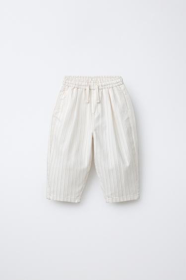 COMFY STRIPED TROUSERS - Ecru by Zara