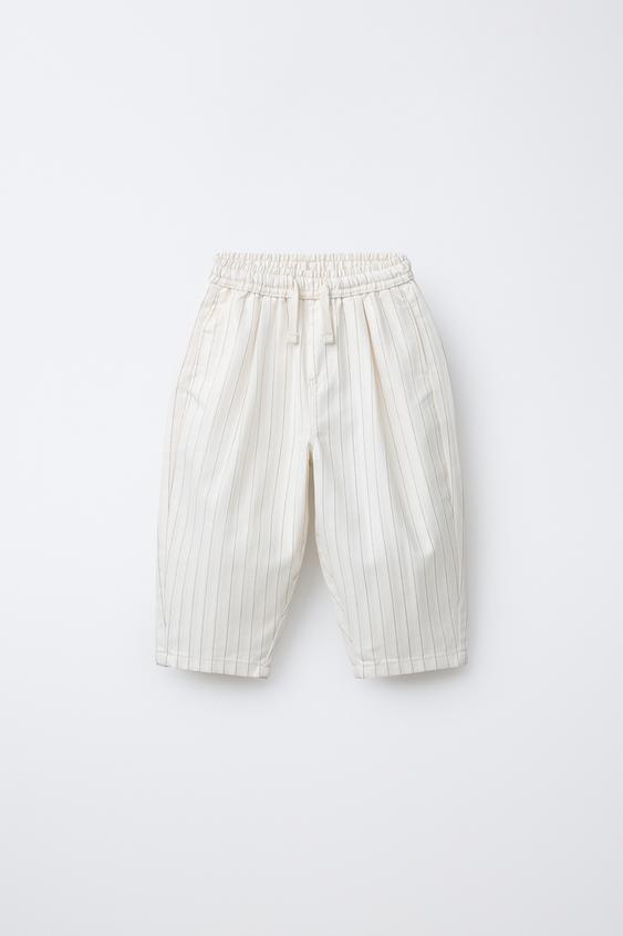 COMFY STRIPED TROUSERS - Ecru by Zara - Image 0
