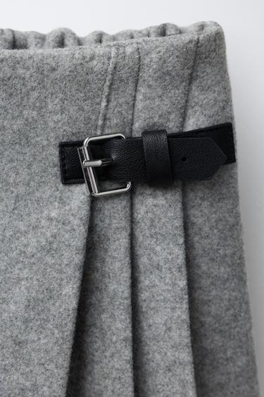 BERMUDA SKIRT WITH BUCKLE - Grey marl by Zara - Image 2