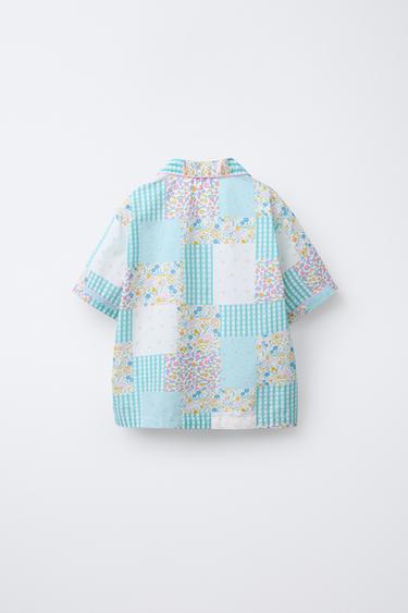 2-6 YEARS/ PATCHWORK SHIRT AND BERMUDA PYJAMAS - Ecru by Zara - Image 2