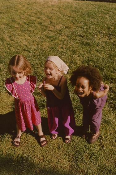 ROBE À IMPRIMÉ FLEURI AVEC LIN - Fuchsia de Zara - Image 5