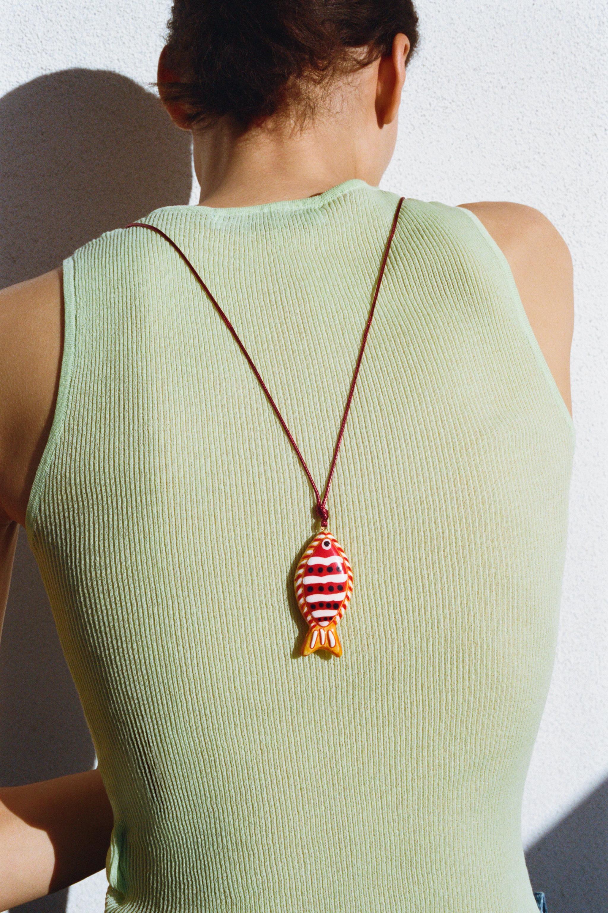 FISH CORD NECKLACE - Orange