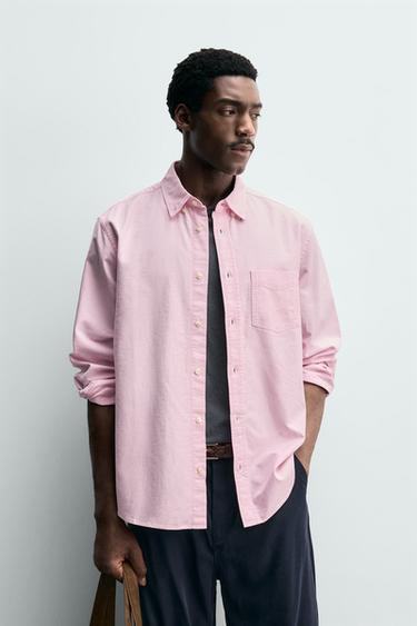 REGULAR FIT OXFORD SHIRT - Pink by Zara