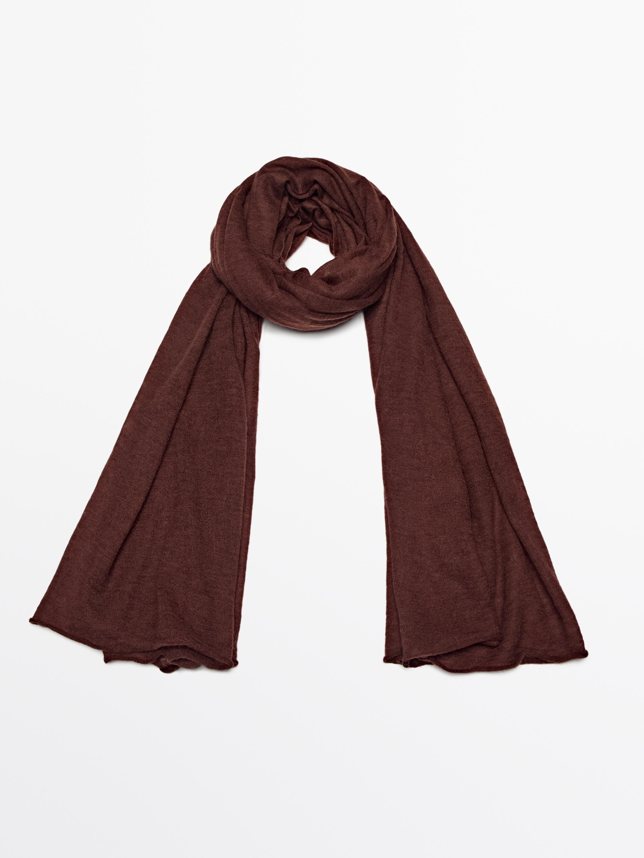100% cashmere knit scarf - Sky blue | ZARA United States