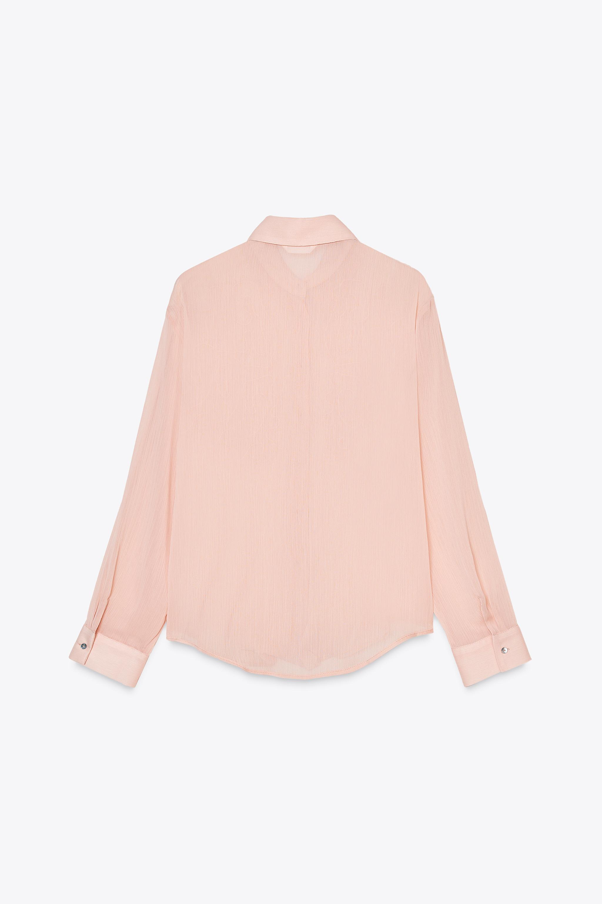 EMBOSSED FRONT SHIRT - Beige-pink | ZARA United States