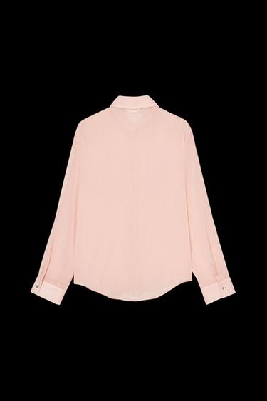 TEXTURED FRONT SHIRT - Beige-pink by Zara