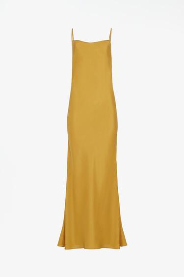 LIMITED EDITION 100% SILK SLIP DRESS — Ocher 1