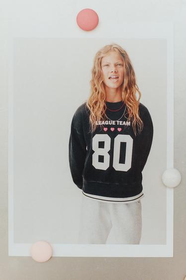VARSITY PRINT SWEATSHIRT - Anthracite grey by Zara
