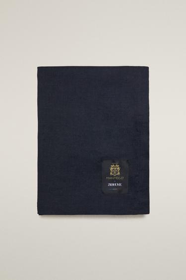 MANTECO LINEN BLANKET — Blue 1
