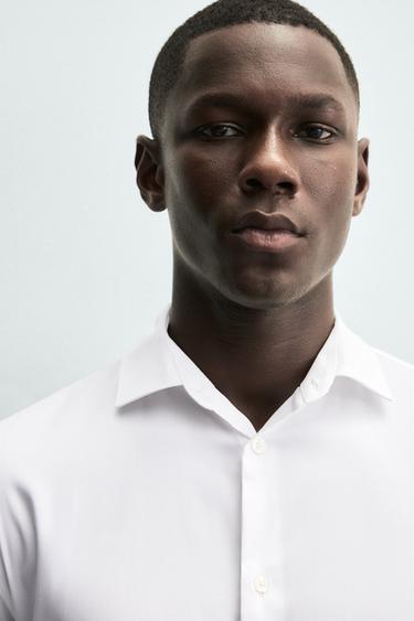 SLIM FIT SHIRT WITH CUFFLINKS - White by Zara - Image 4