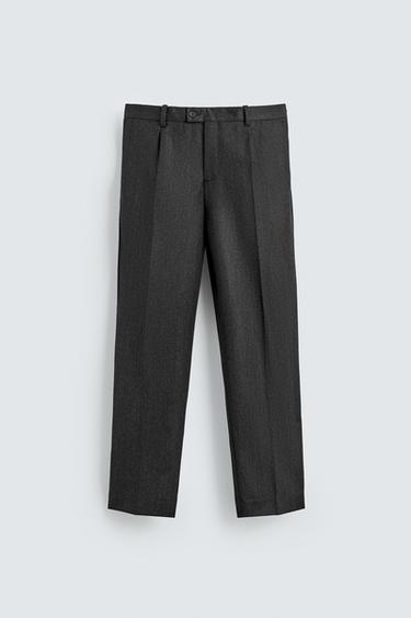 100% WOOL TROUSERS - Anthracite Grey by Zara