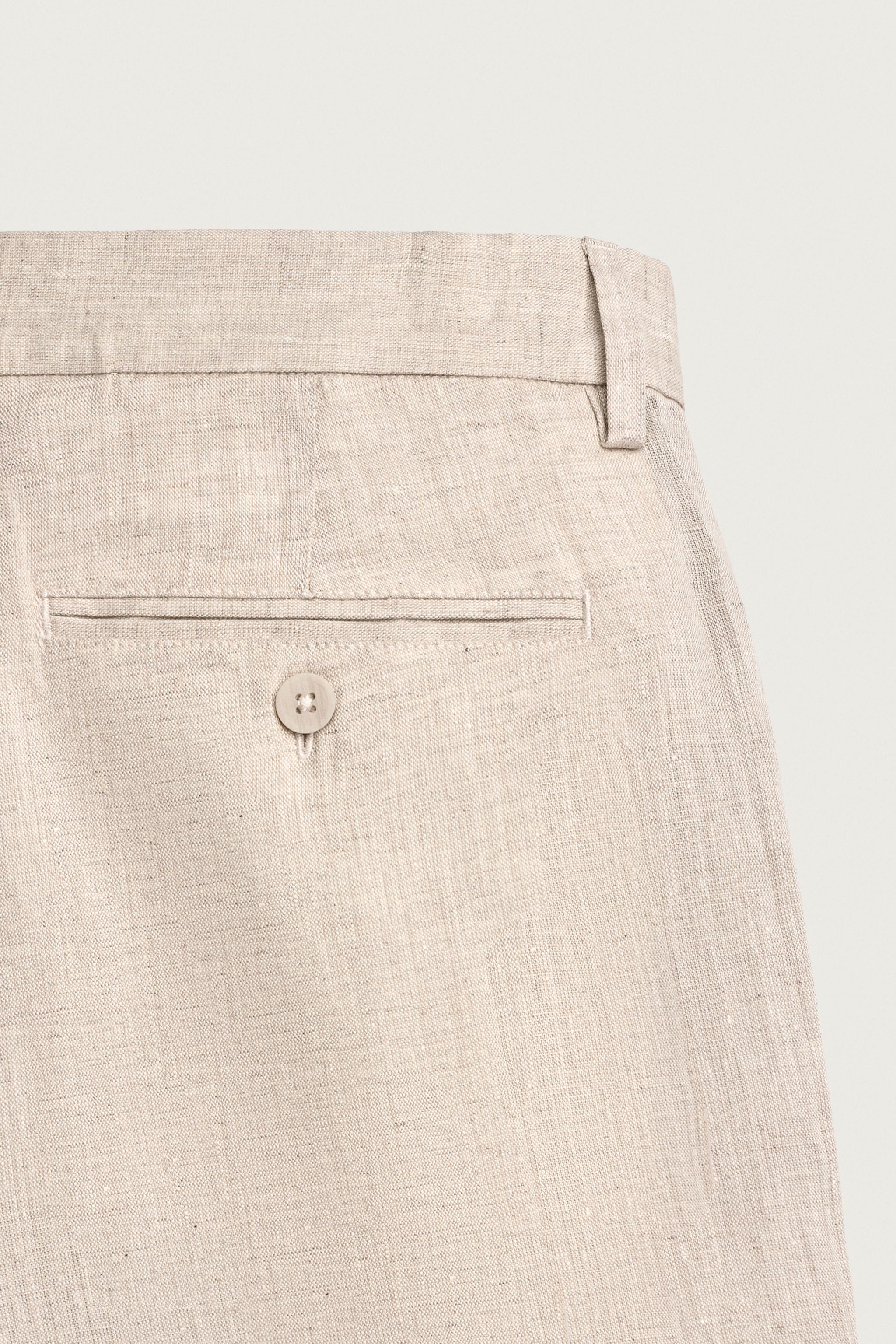 100% LINEN REGULAR FIT SHORTS