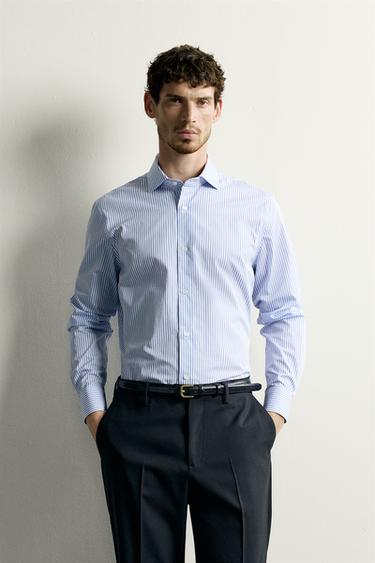 Zara SLIM FIT STRIPED SHIRT - striped
