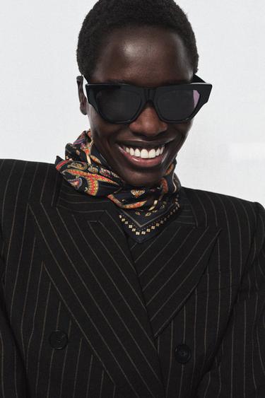 PRINTED SCARF BELT - Black by Zara - Image 1