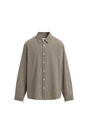 TEXTURED CHECK SHIRT - Brown by Zara