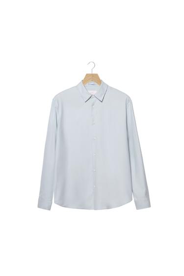 CAMISA ALGODÓN - LANA - Celeste de Zara