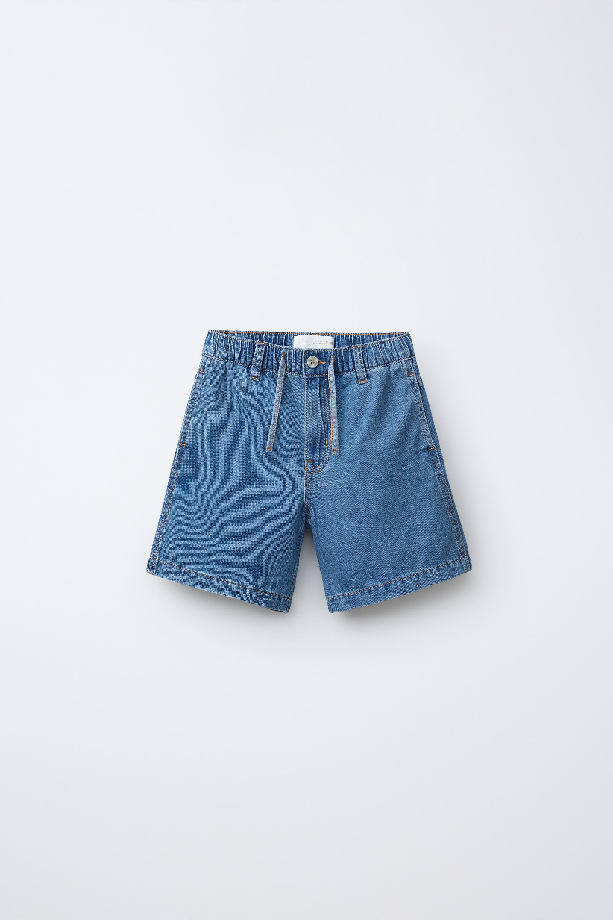 SHORT EN DENIM AVEC COTON ET LIN