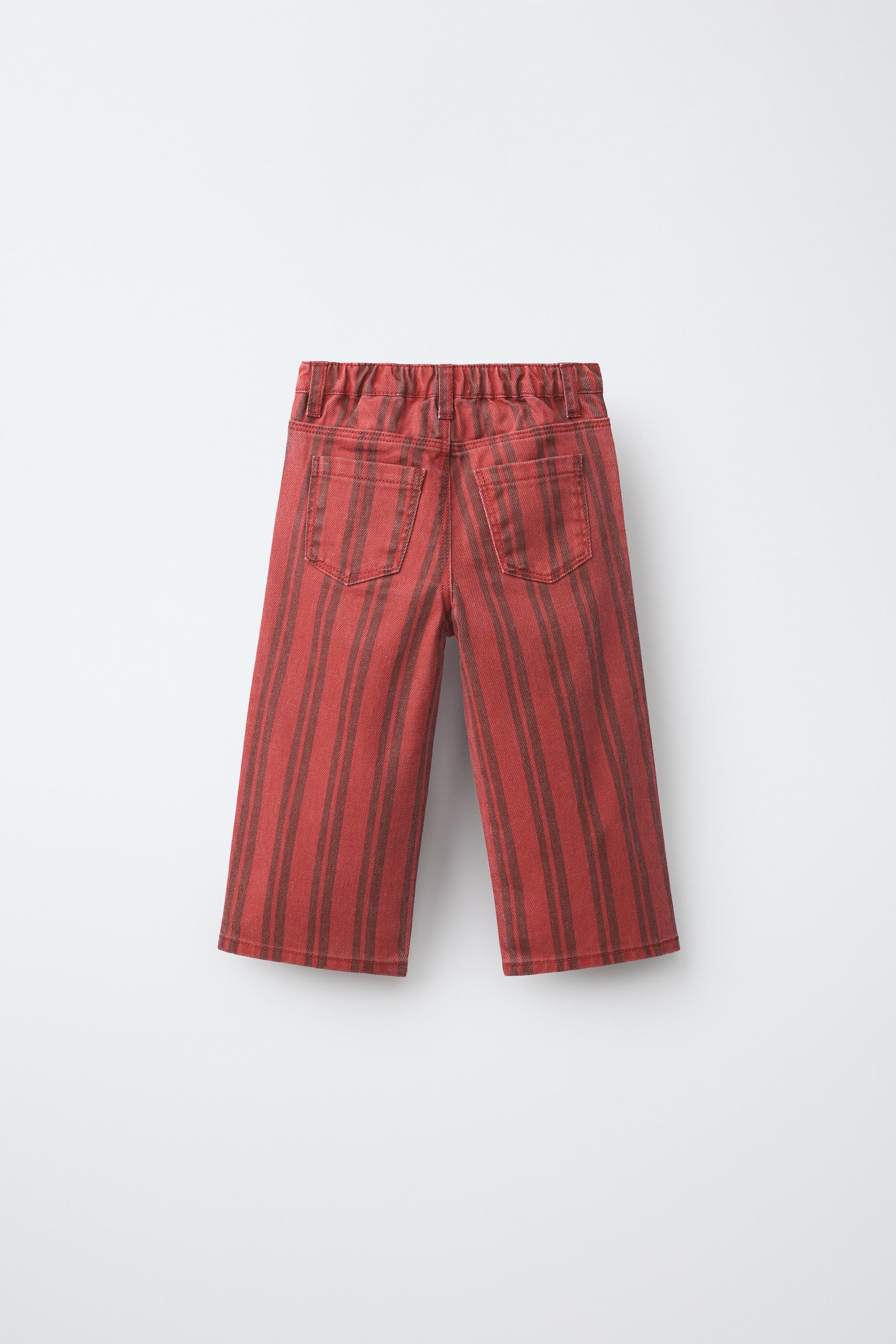 STRIPED CULOTTE TROUSERS — Red