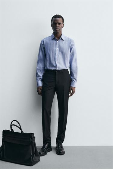 CAMISA ESTRUCTURA RAYAS - Azul de Zara - Imagen 0