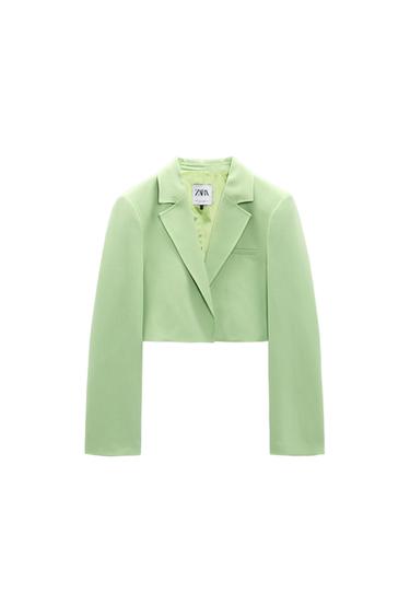 SOLID COLOR CROP BLAZER