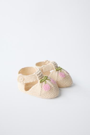 CHERRY COTTON BOOTIES - Ecru White by Zara - Image 1