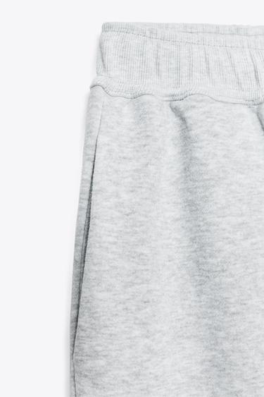 WIDE-LEG PLUSH TROUSERS - Grey marl by Zara - Image 6